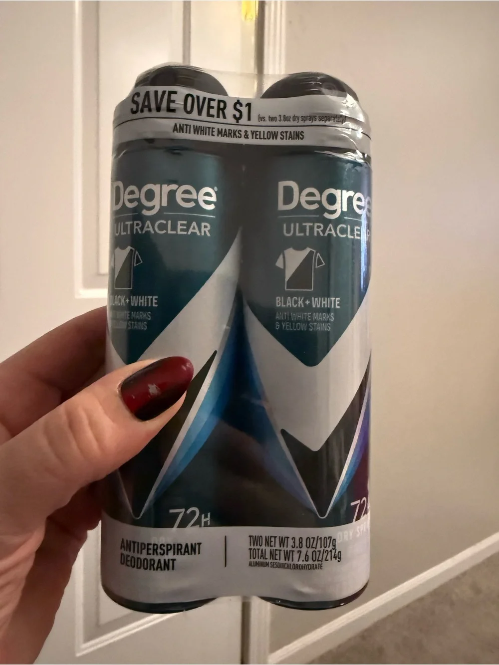 2 Pack Degree Ultraclear Black & White 72 Hour Antiperspirant Deodorant in Fresh